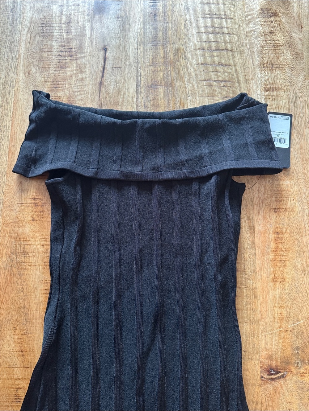Guess sleeveless Off-Shoulder Mirage Ribbed Maxi Dress - Black Small NEW NWT - Picture 3 of 6